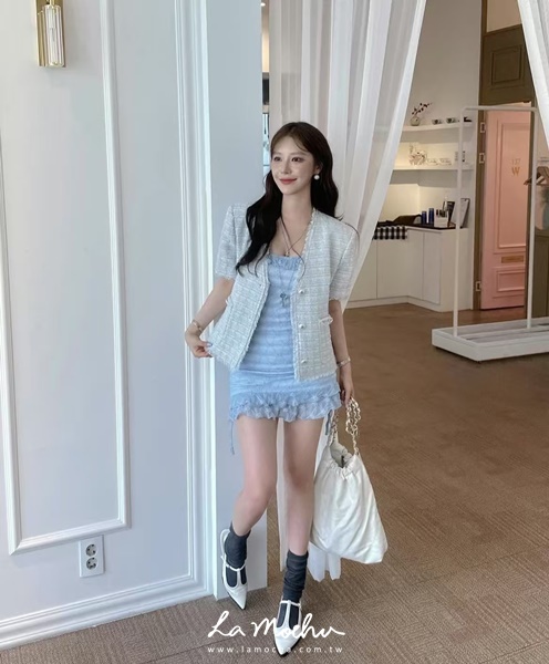 時髦短袖小香外套